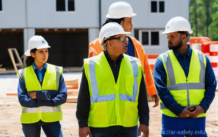 건설 현장 안전 점검 체크리스트 - **Prompt:** A construction safety supervisor, a male of Middle Eastern descent in his late 30s, stan...