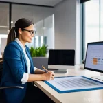 안전관리자의 멘탈 관리 요령 - A confident, organized male or female safety manager in their late 30s to early 40s, dressed in smar...