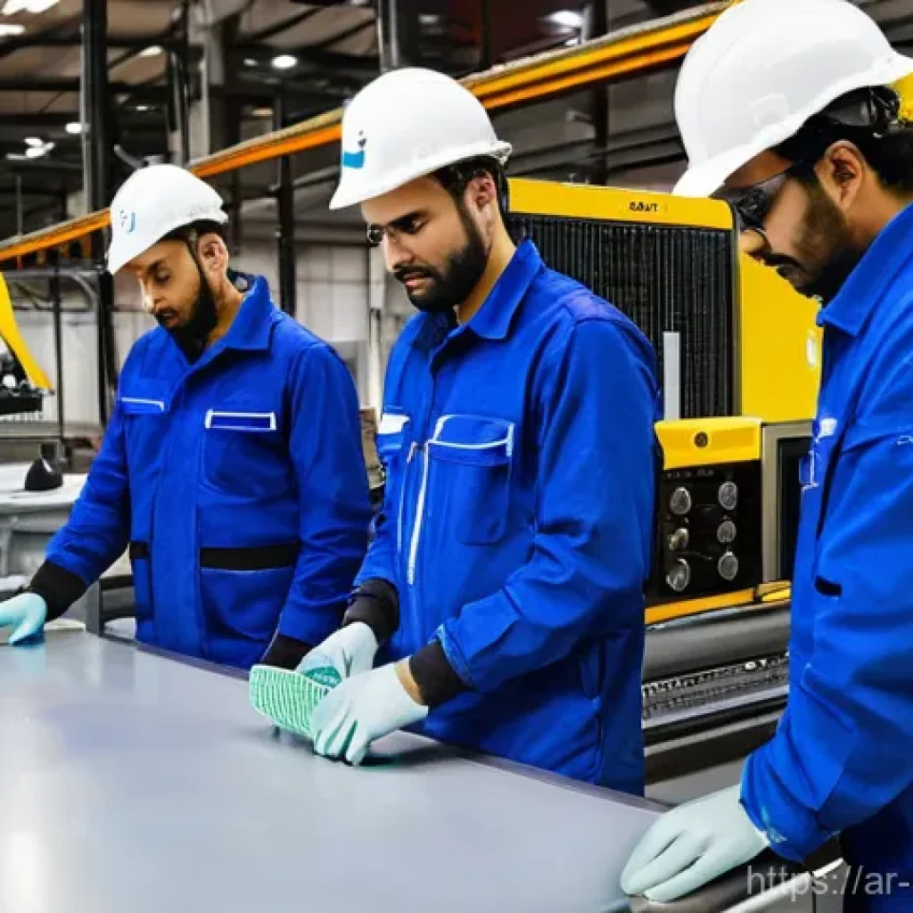 근로자 안전교육 퀴즈와 문제 - **Prompt 1: Advanced Personal Protective Equipment in a Modern Industrial Setting**
"A diverse g...