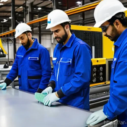 Home 23 근로자 안전교육 퀴즈와 문제 - **Prompt 1: Advanced Personal Protective Equipment in a Modern Industrial Setting**
"A diverse g...