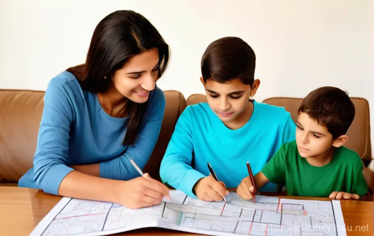 재난 대비 안전관리 체크리스트 - **Prompt:** An Arabian family, comprising a father, a mother, and their two children (a boy, approxi... 재난 대비 안전관리 체크리스트 - **Prompt:** An Arabian family, comprising a father, a mother, and their two children (a boy, approxi...